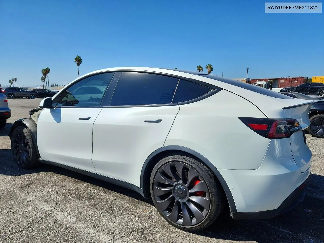 2021 TESLA MODEL Y VIN 5YJYGDEF7MF211822 — фото 2