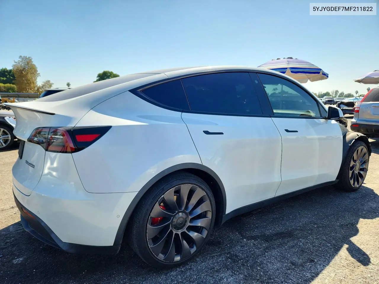 2021 TESLA MODEL Y VIN 5YJYGDEF7MF211822 — фото 3