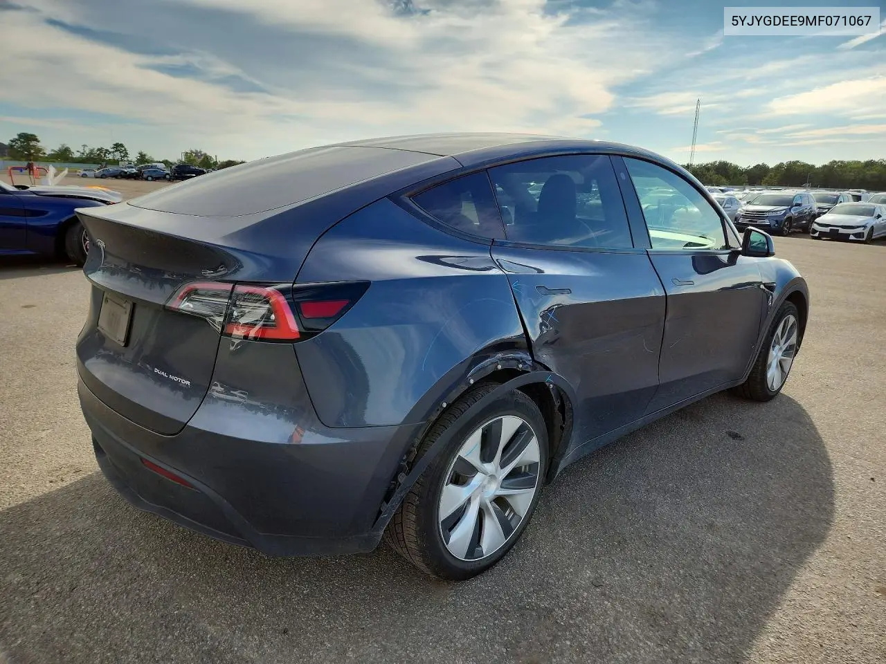 2021 TESLA MODEL Y VIN 5YJYGDEE9MF071067 — фото 3