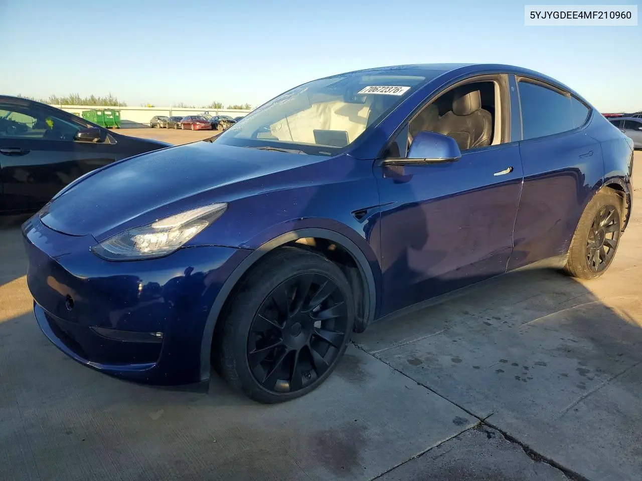 TESLA MODEL Y 2021, VIN 5YJYGDEE4MF210960