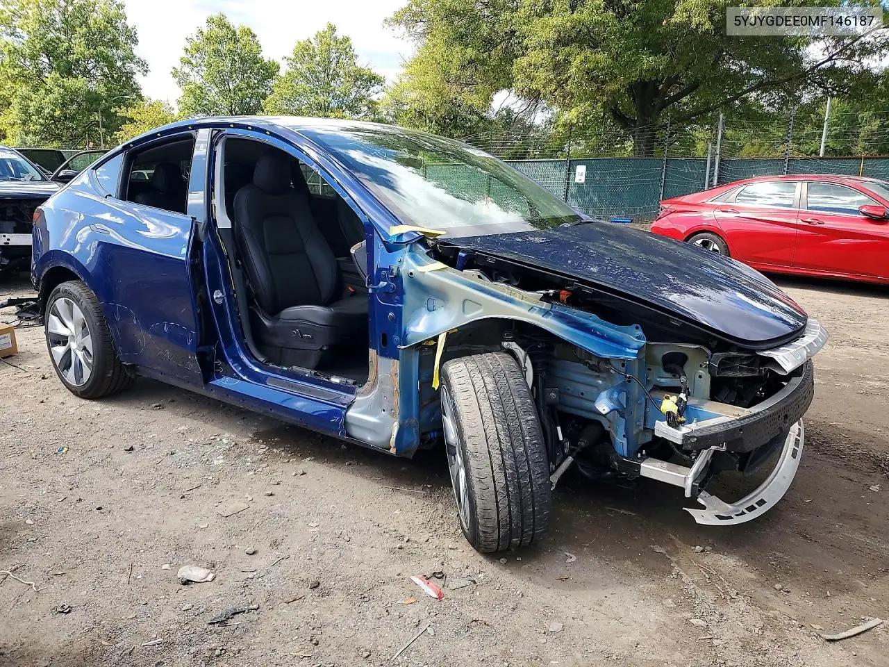 2021 TESLA MODEL Y VIN 5YJYGDEE0MF146187 — фото 4