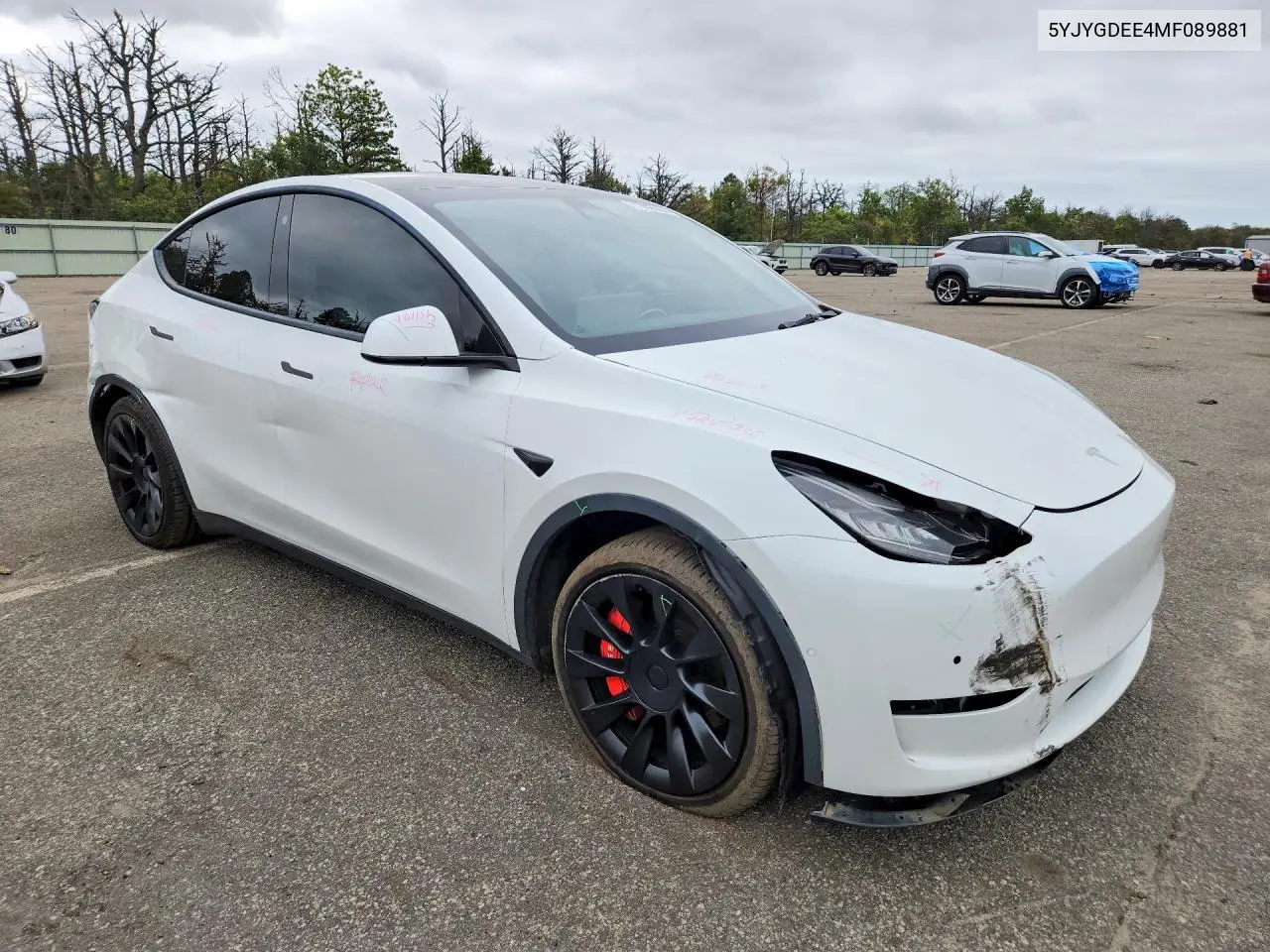 2021 TESLA MODEL Y VIN 5YJYGDEE4MF089881 — фото 4