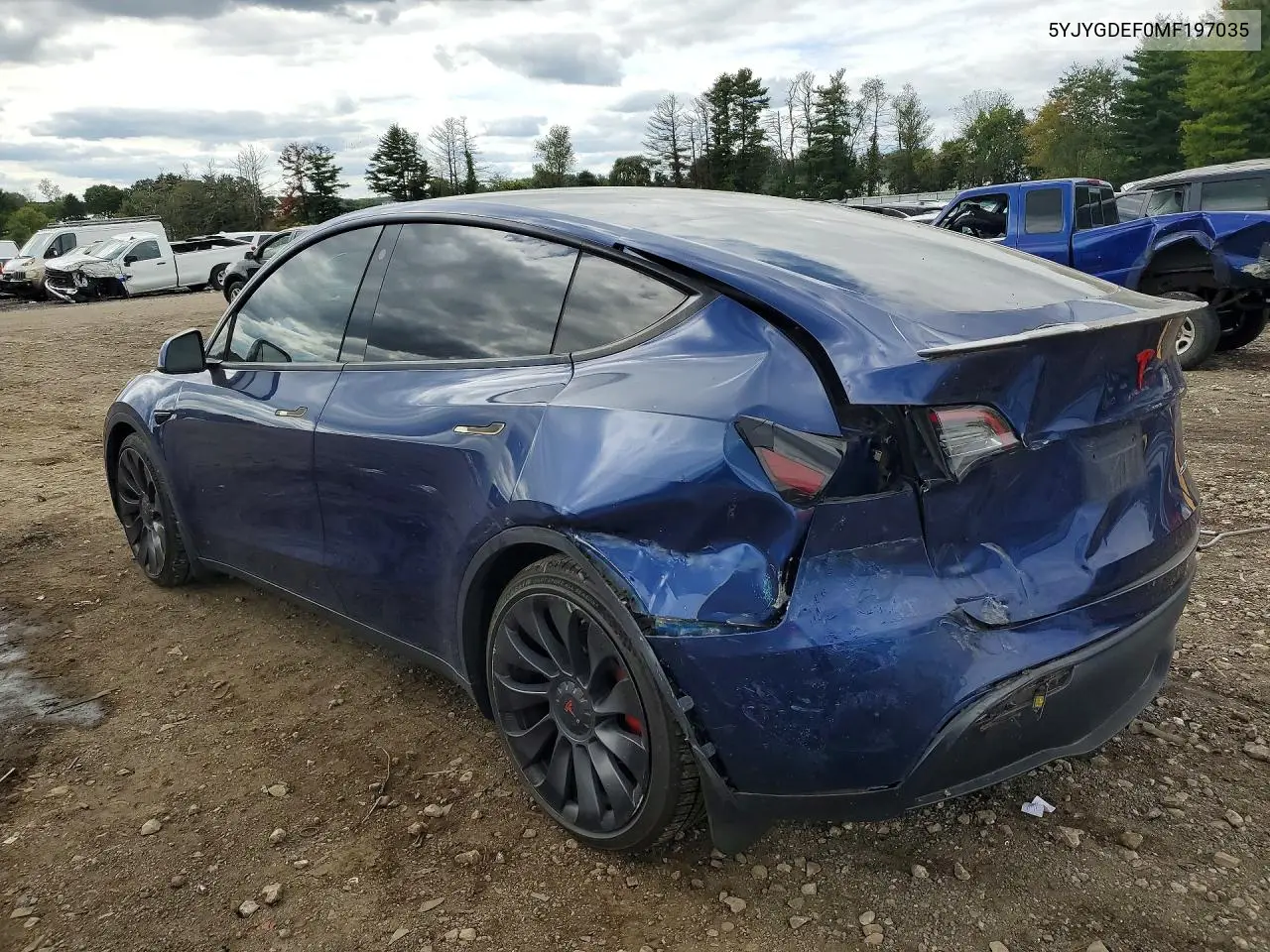 2021 TESLA MODEL Y VIN 5YJYGDEF0MF197035 — фото 2