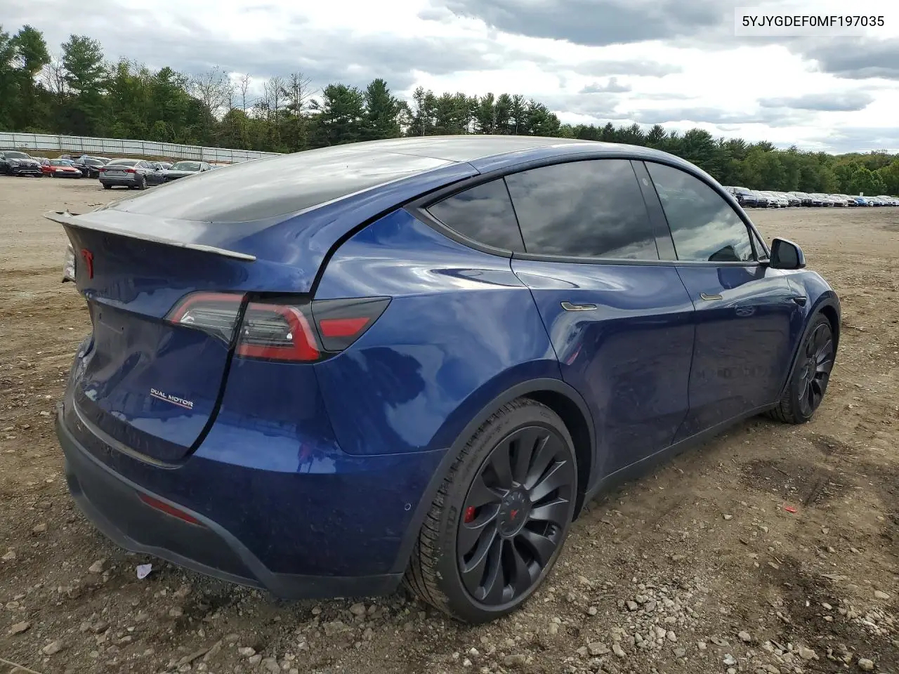 2021 TESLA MODEL Y VIN 5YJYGDEF0MF197035 — фото 3