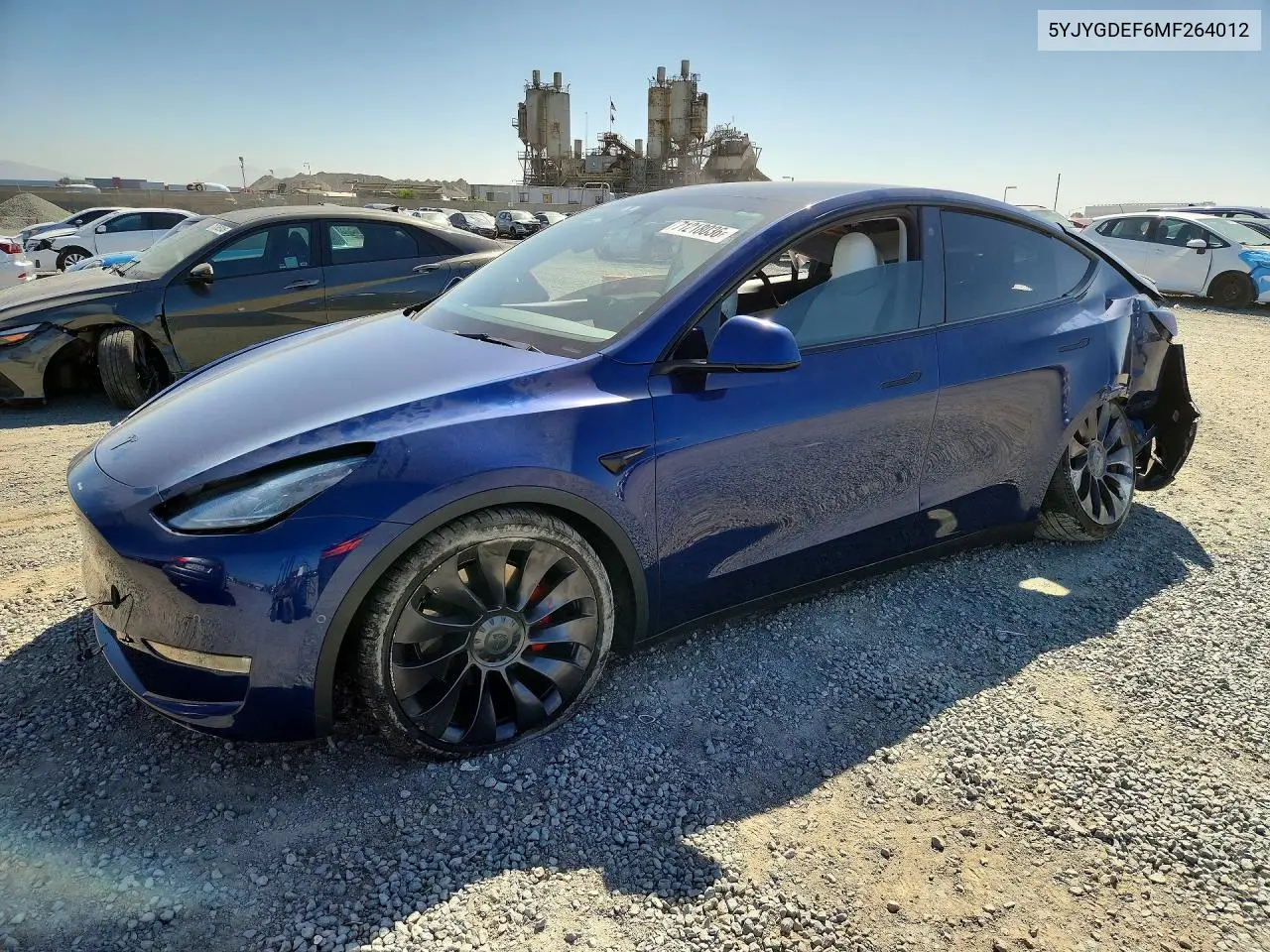 TESLA MODEL Y 2021, VIN 5YJYGDEF6MF264012