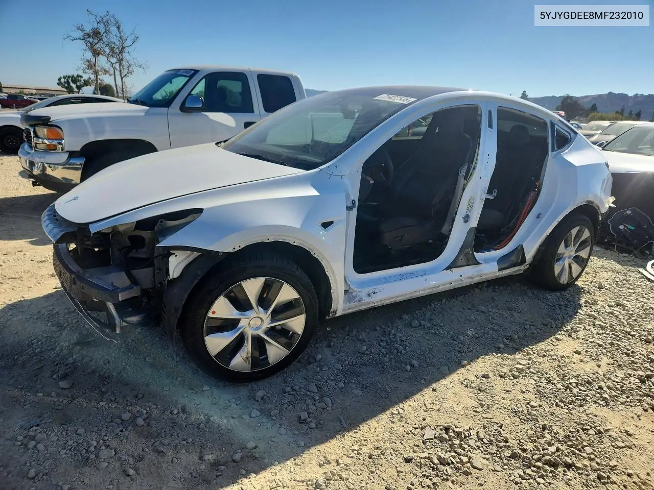 TESLA MODEL Y 2021, VIN 5YJYGDEE8MF232010