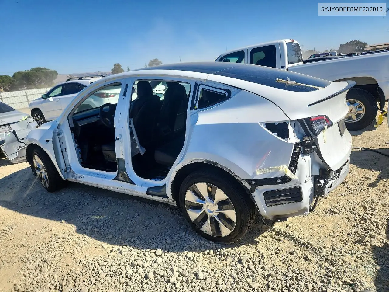 2021 TESLA MODEL Y VIN 5YJYGDEE8MF232010 — фото 2