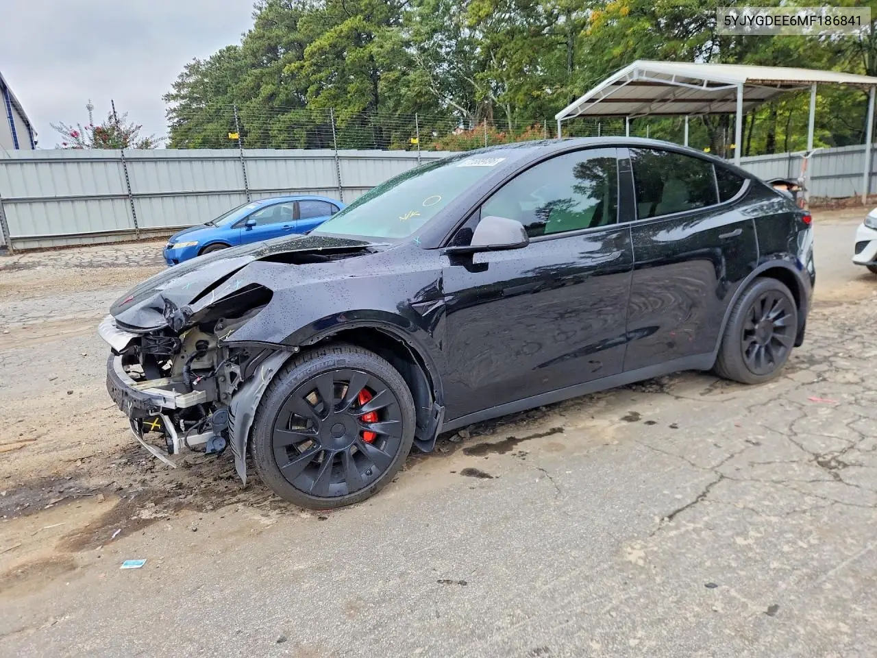 TESLA MODEL Y 2021, VIN 5YJYGDEE6MF186841