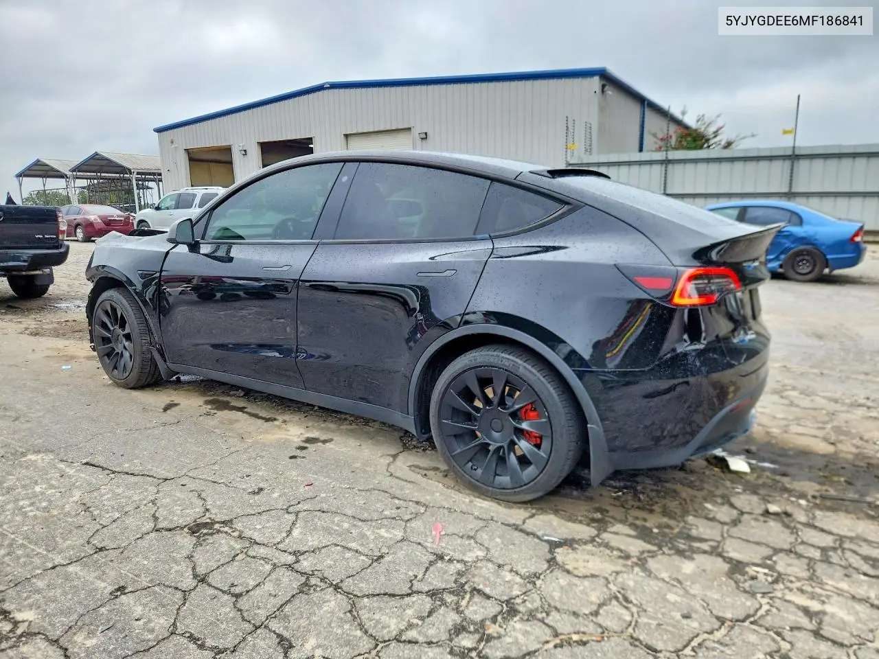 2021 TESLA MODEL Y VIN 5YJYGDEE6MF186841 — фото 2