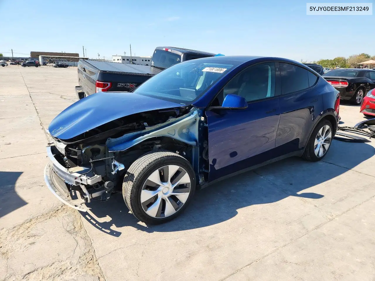 TESLA MODEL Y 2021, VIN 5YJYGDEE3MF213249
