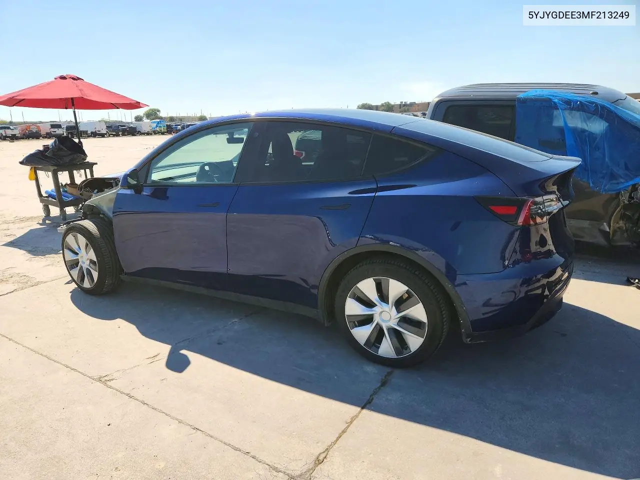 2021 TESLA MODEL Y VIN 5YJYGDEE3MF213249 — фото 2