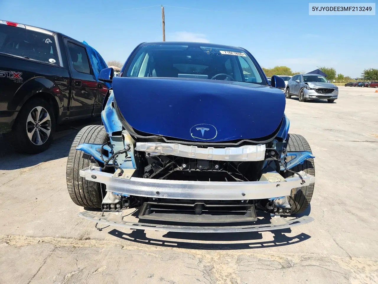 2021 TESLA MODEL Y VIN 5YJYGDEE3MF213249 — фото 5