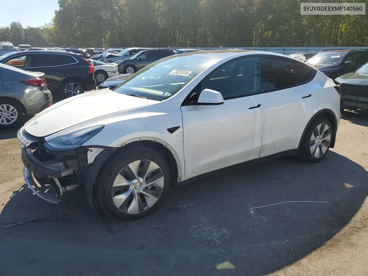 TESLA MODEL Y 2021, VIN 5YJYGDEEXMF140560