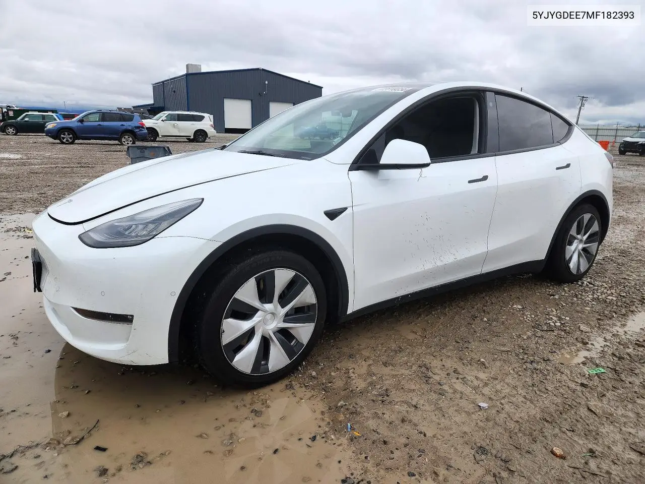 TESLA MODEL Y 2021, VIN 5YJYGDEE7MF182393