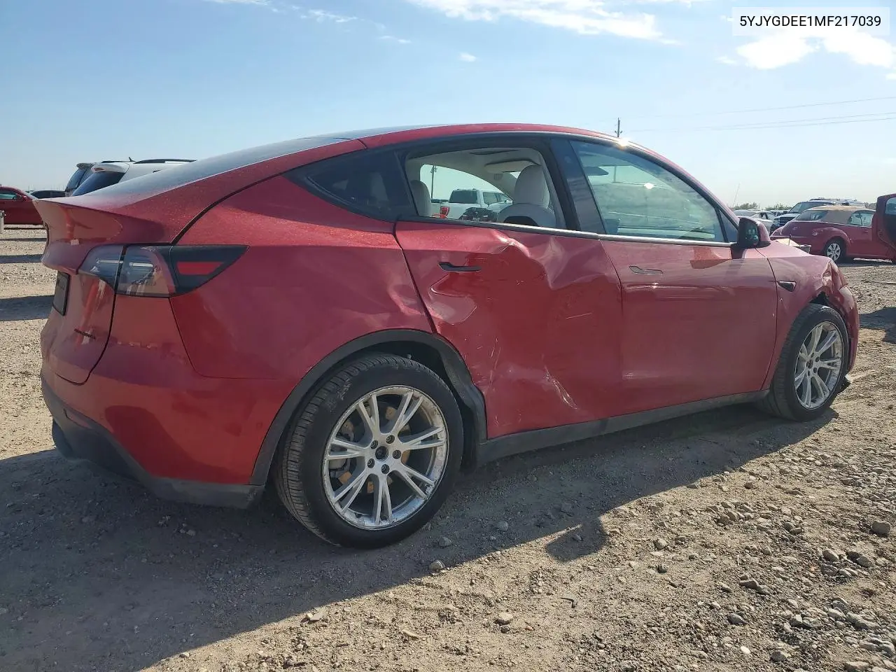 2021 TESLA MODEL Y VIN 5YJYGDEE1MF217039 — фото 3