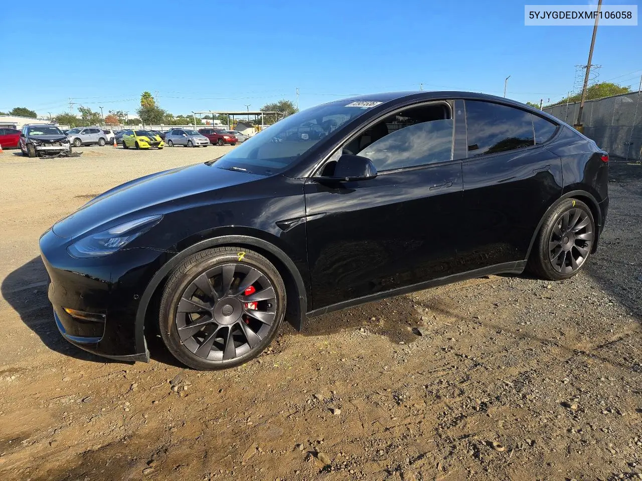 TESLA MODEL Y 2021, VIN 5YJYGDEDXMF106058