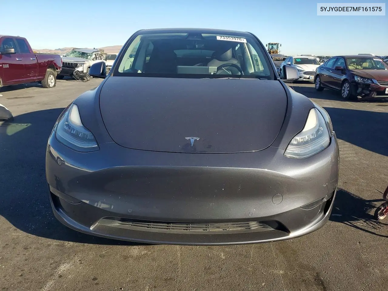 2021 TESLA MODEL Y VIN 5YJYGDEE7MF161575 — фото 5