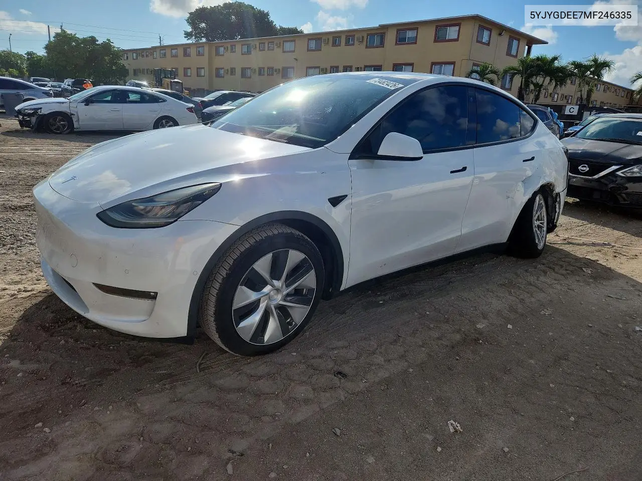 TESLA MODEL Y 2021, VIN 5YJYGDEE7MF246335