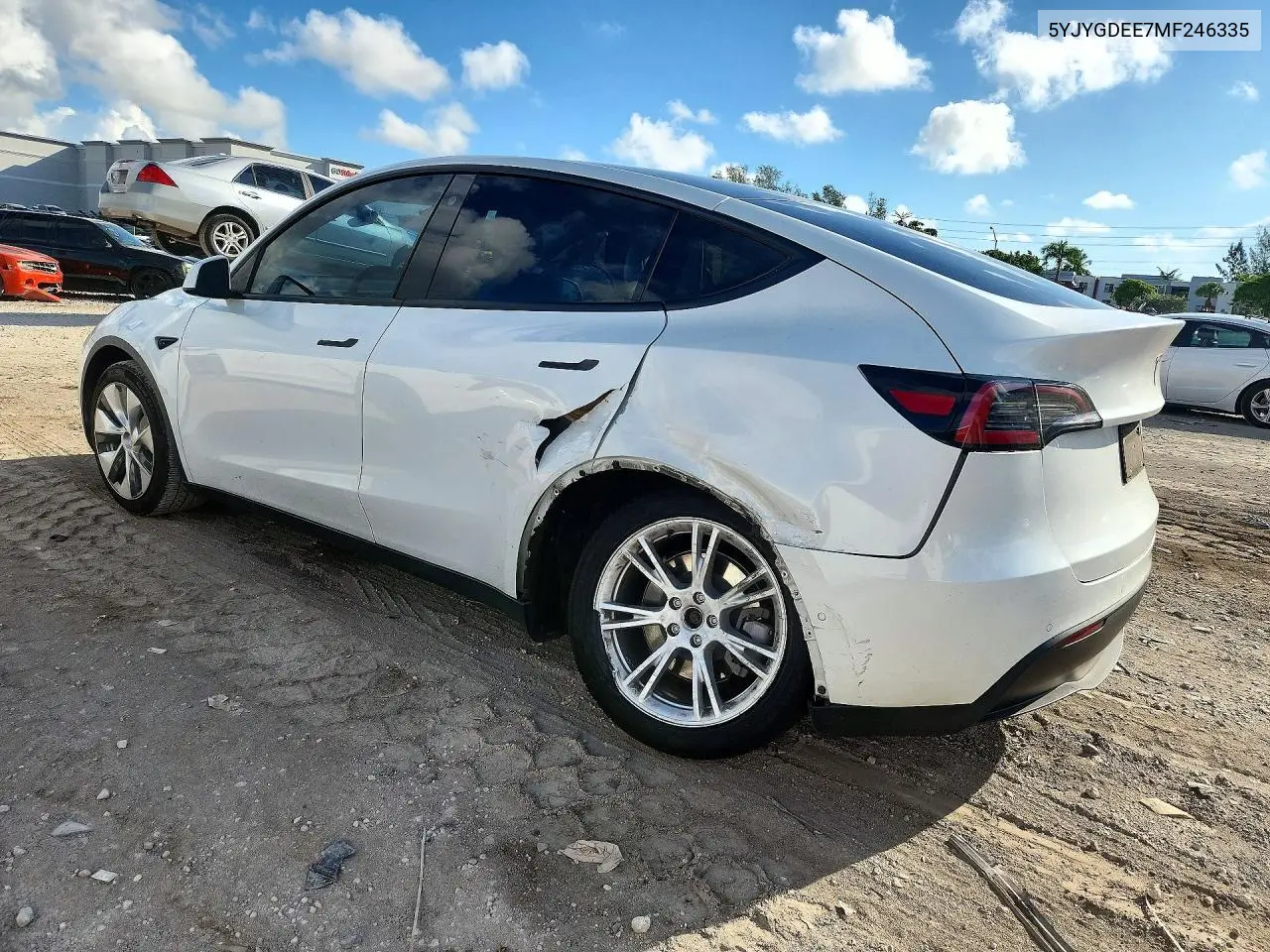 2021 TESLA MODEL Y VIN 5YJYGDEE7MF246335 — фото 2