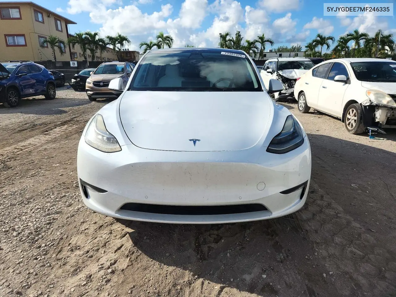 2021 TESLA MODEL Y VIN 5YJYGDEE7MF246335 — фото 5