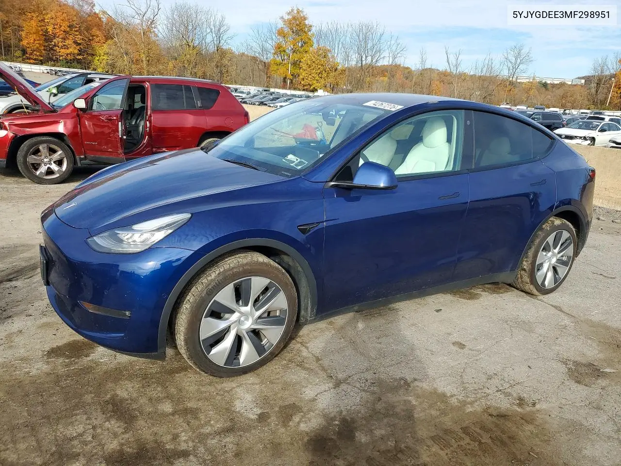 TESLA MODEL Y 2021, VIN 5YJYGDEE3MF298951