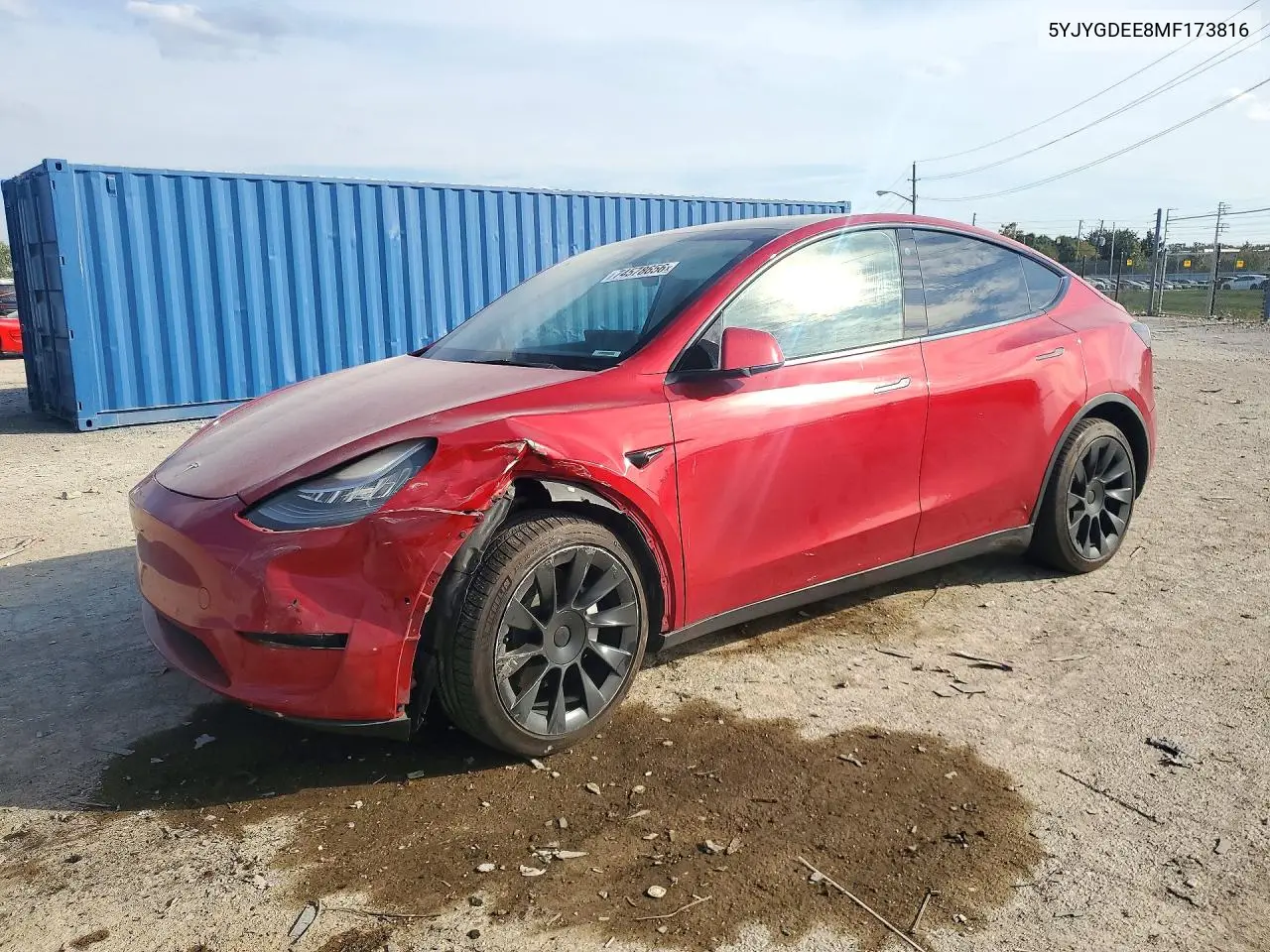 TESLA MODEL Y 2021, VIN 5YJYGDEE8MF173816