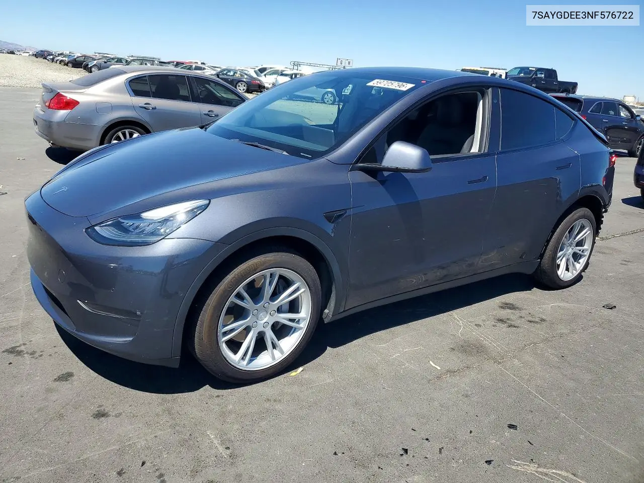 TESLA MODEL Y 2022, VIN 7SAYGDEE3NF576722