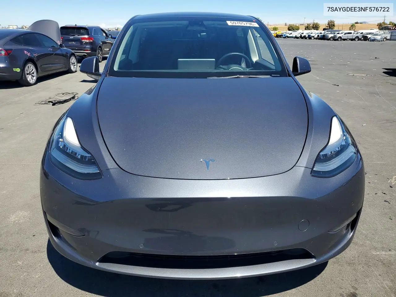 2022 TESLA MODEL Y VIN 7SAYGDEE3NF576722 — фото 5