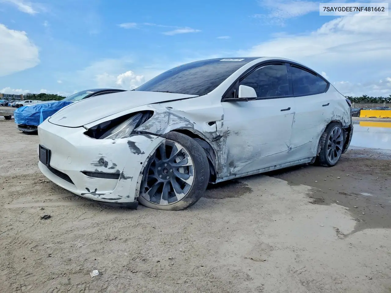 TESLA MODEL Y 2022, VIN 7SAYGDEE7NF481662
