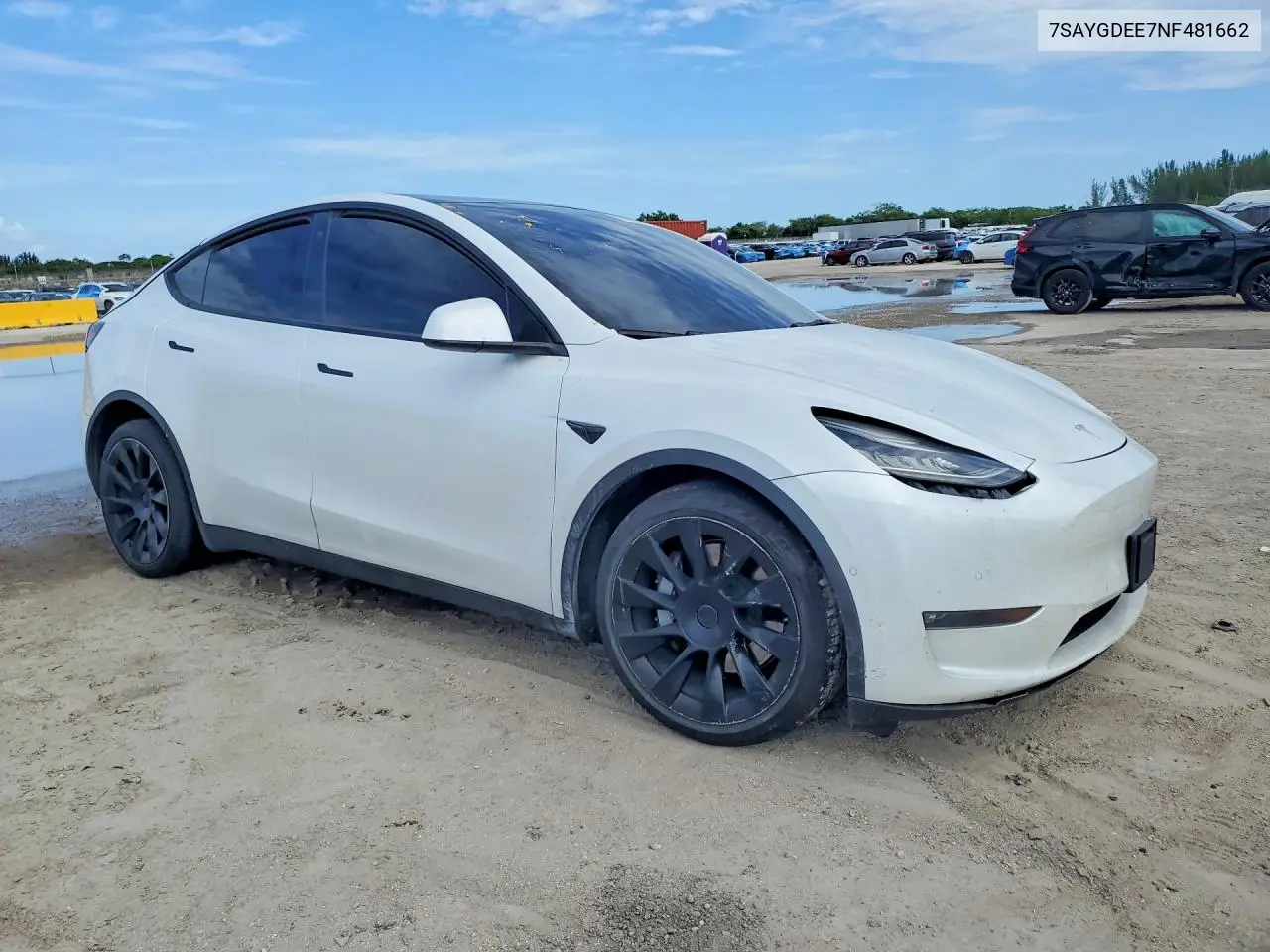 2022 TESLA MODEL Y VIN 7SAYGDEE7NF481662 — фото 4
