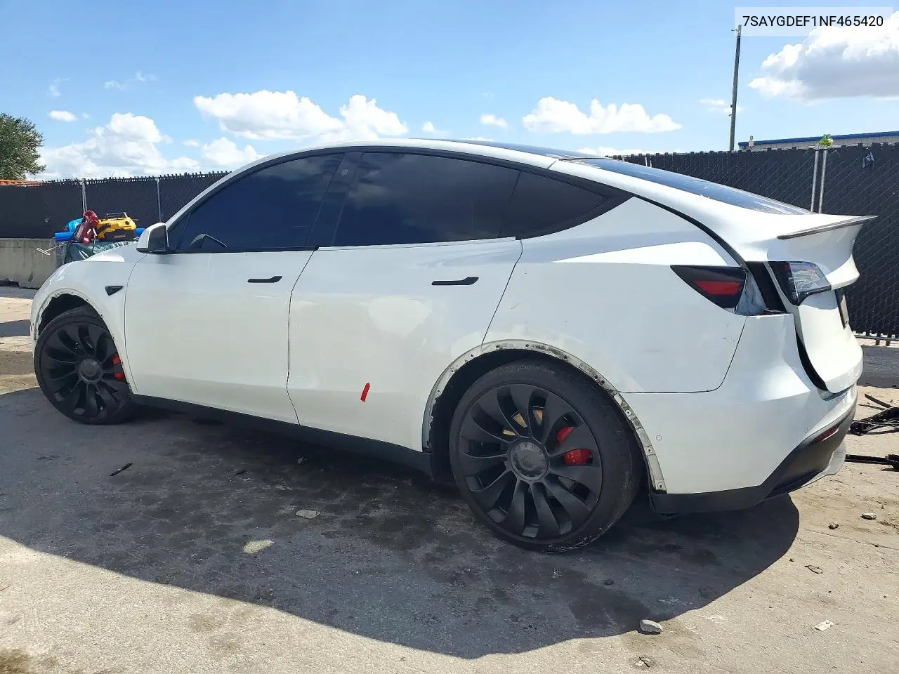 2022 TESLA MODEL Y VIN 7SAYGDEF1NF465420 — фото 2