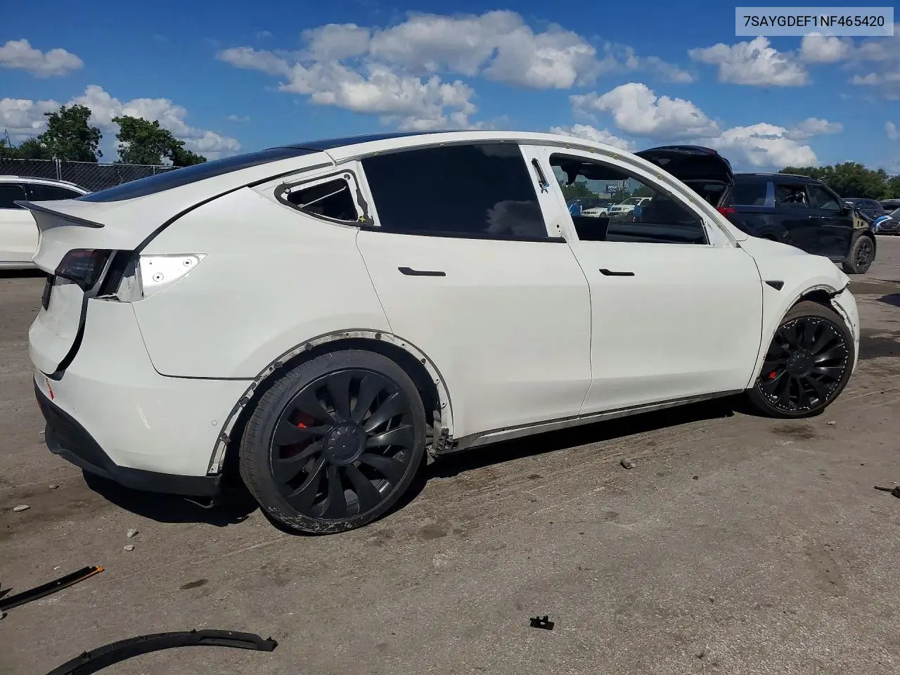 2022 TESLA MODEL Y VIN 7SAYGDEF1NF465420 — фото 3