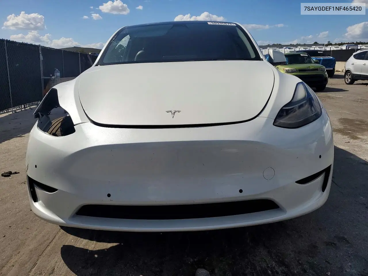 2022 TESLA MODEL Y VIN 7SAYGDEF1NF465420 — фото 5