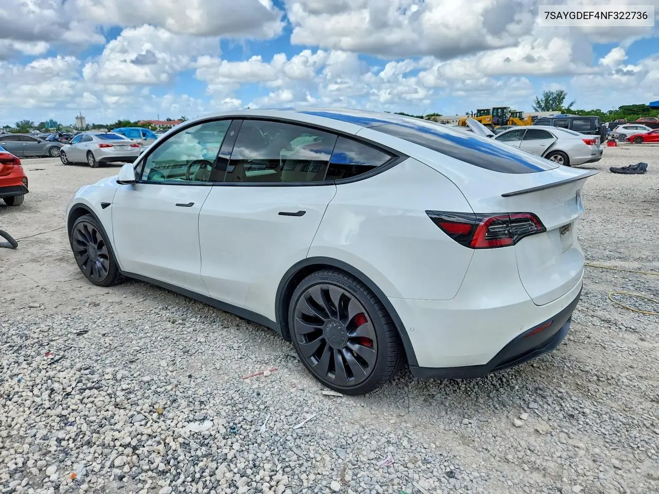 2022 TESLA MODEL Y VIN 7SAYGDEF4NF322736 — фото 2