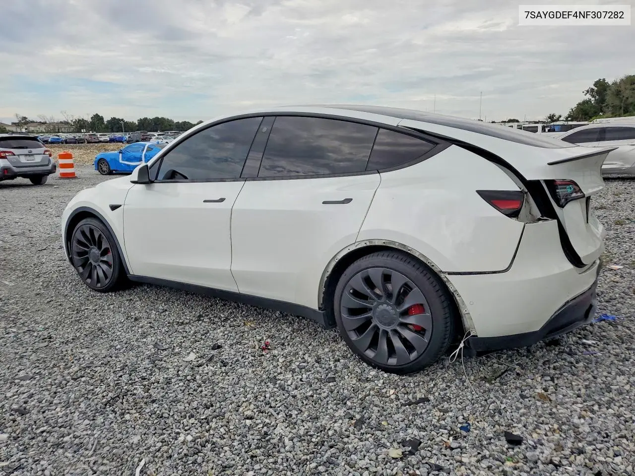 2022 TESLA MODEL Y VIN 7SAYGDEF4NF307282 — фото 2