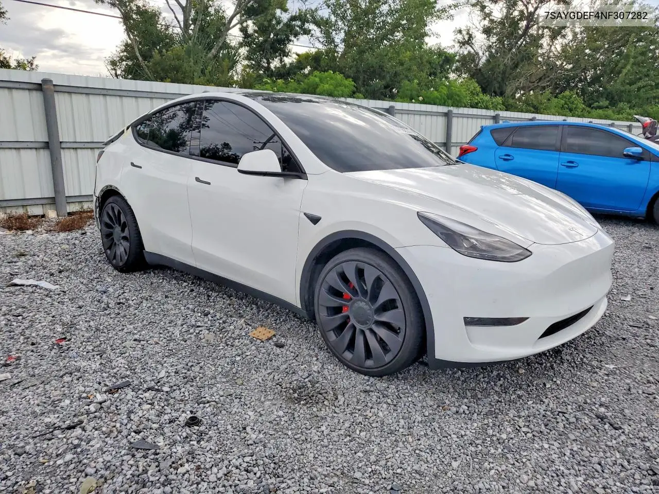 2022 TESLA MODEL Y VIN 7SAYGDEF4NF307282 — фото 4