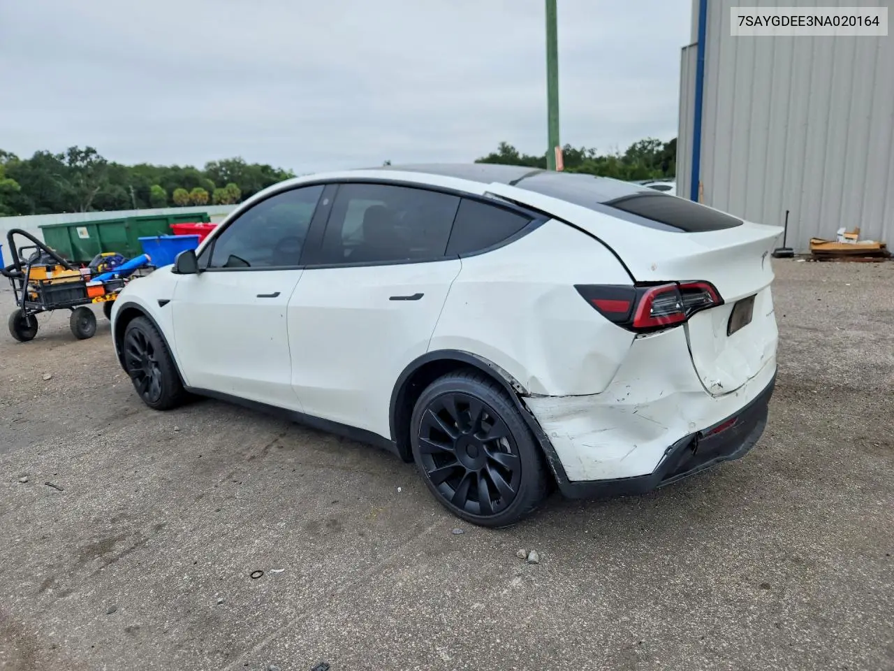 2022 TESLA MODEL Y VIN 7SAYGDEE3NA020164 — фото 2