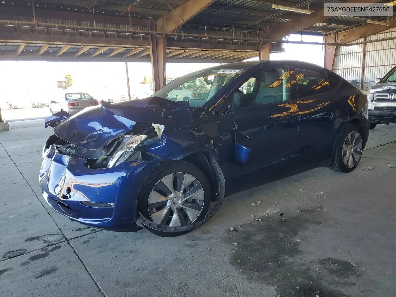 TESLA MODEL Y 2022, VIN 7SAYGDEE5NF427650