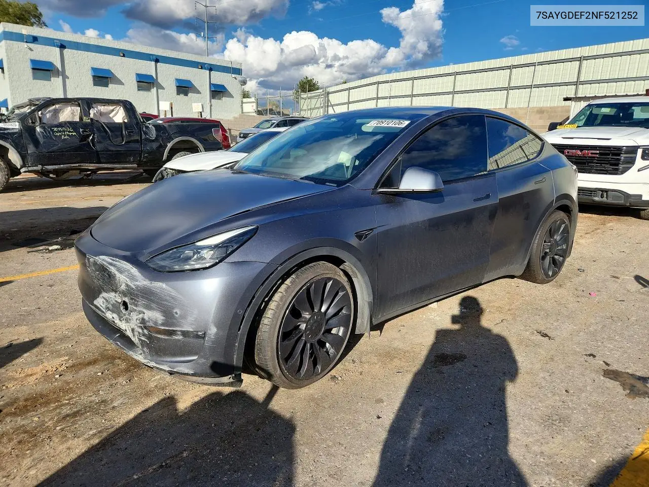 TESLA MODEL Y 2022, VIN 7SAYGDEF2NF521252