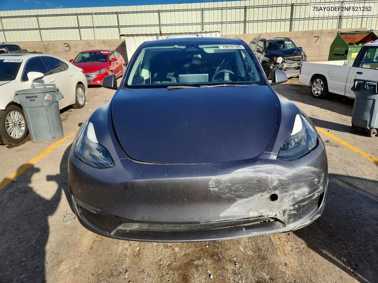 2022 TESLA MODEL Y VIN 7SAYGDEF2NF521252 — фото 5