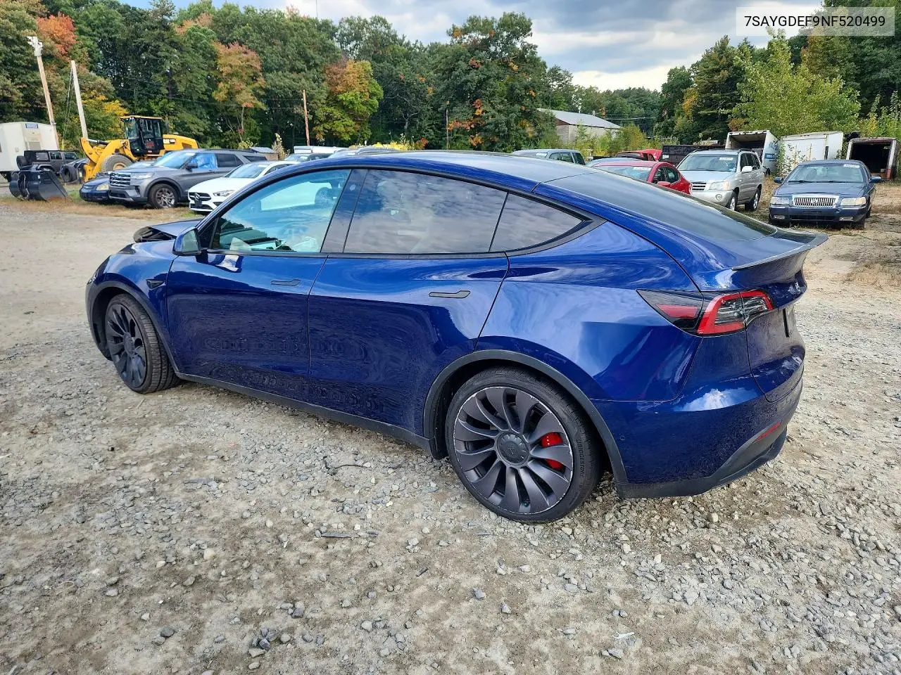 2022 TESLA MODEL Y VIN 7SAYGDEF9NF520499 — фото 2