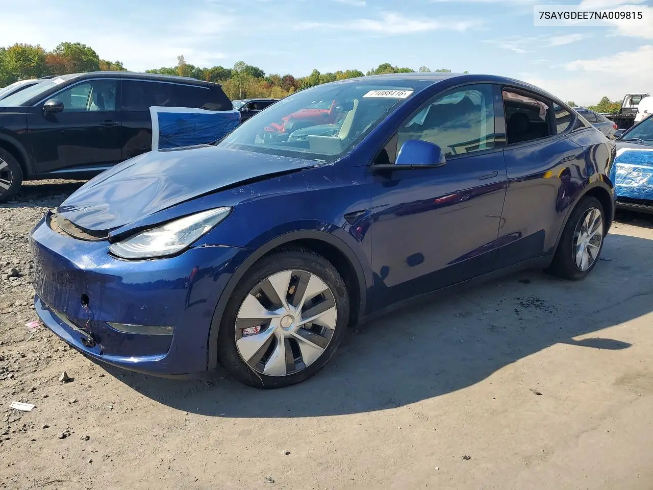 TESLA MODEL Y 2022, VIN 7SAYGDEE7NA009815