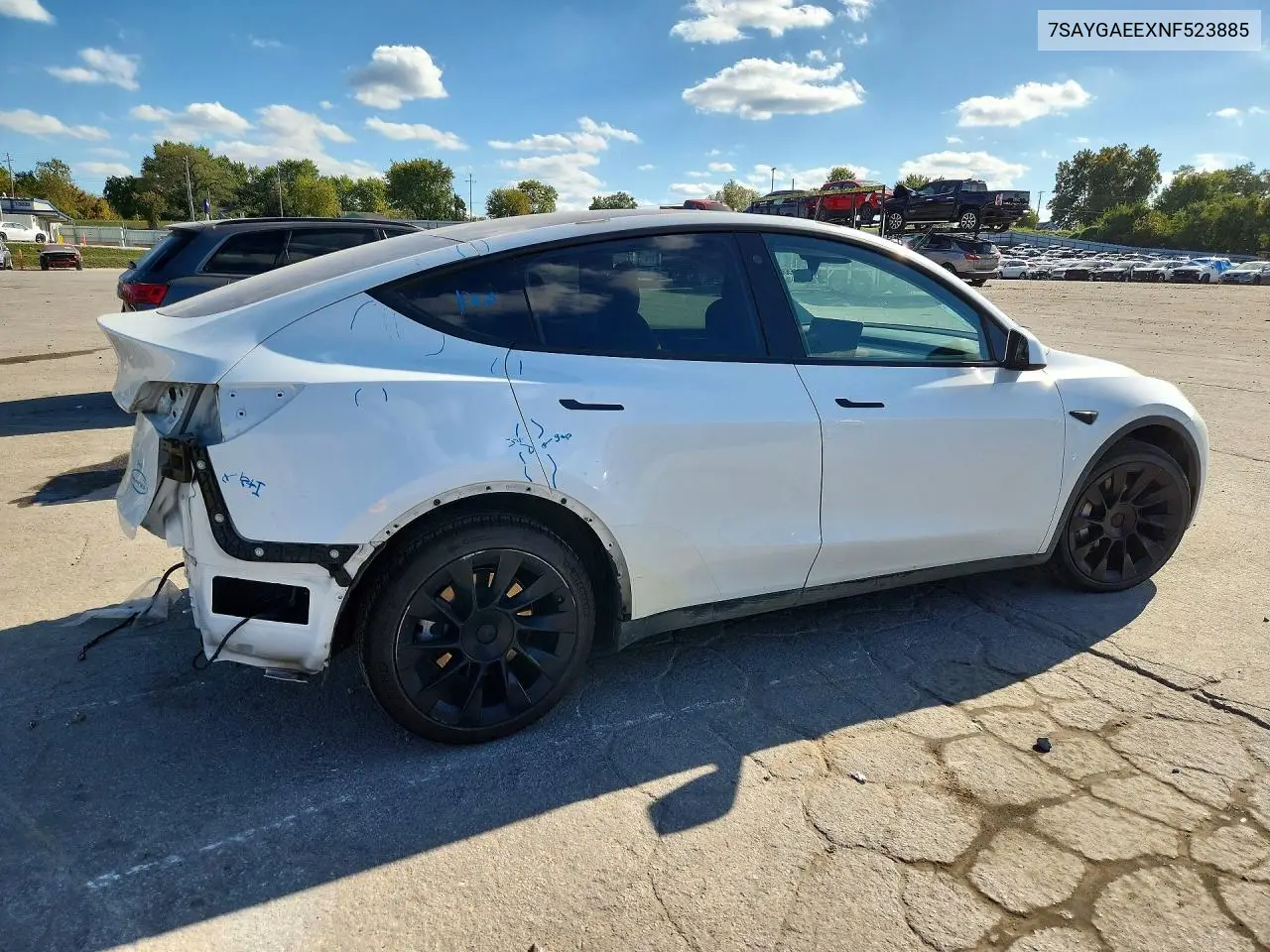 2022 TESLA MODEL Y VIN 7SAYGAEEXNF523885 — фото 3