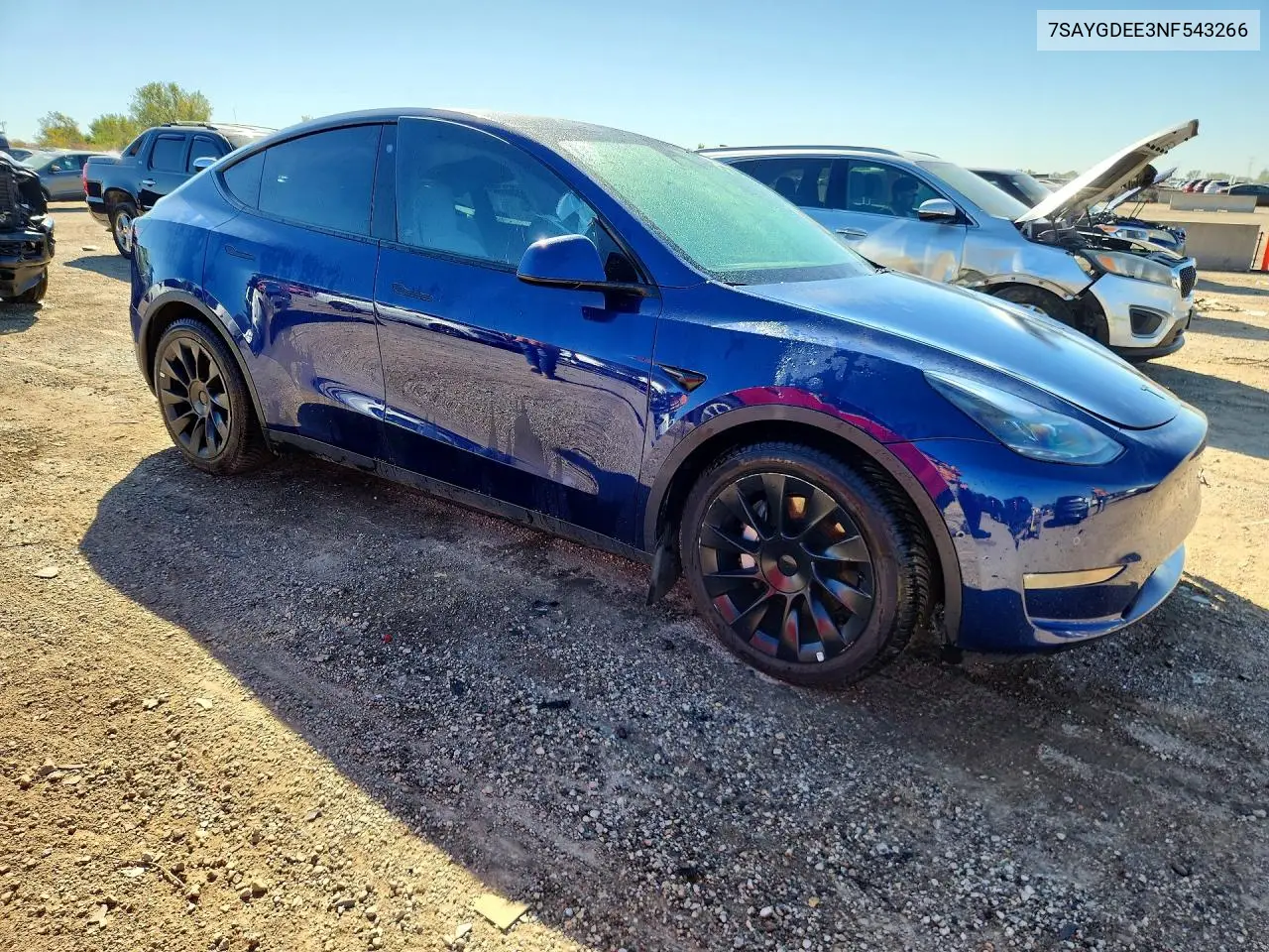 2022 TESLA MODEL Y VIN 7SAYGDEE3NF543266 — фото 4