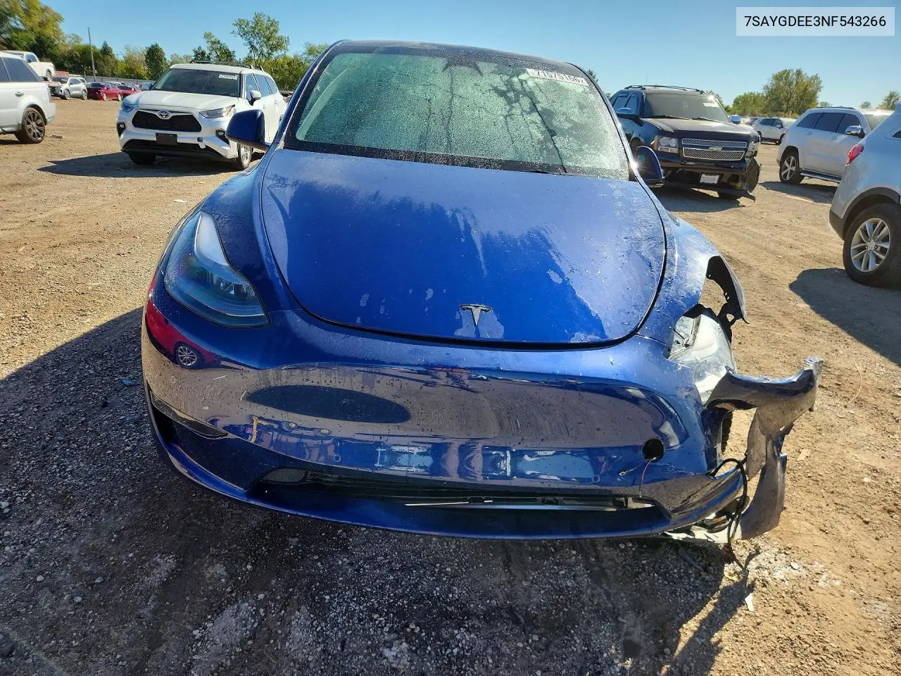 2022 TESLA MODEL Y VIN 7SAYGDEE3NF543266 — фото 5