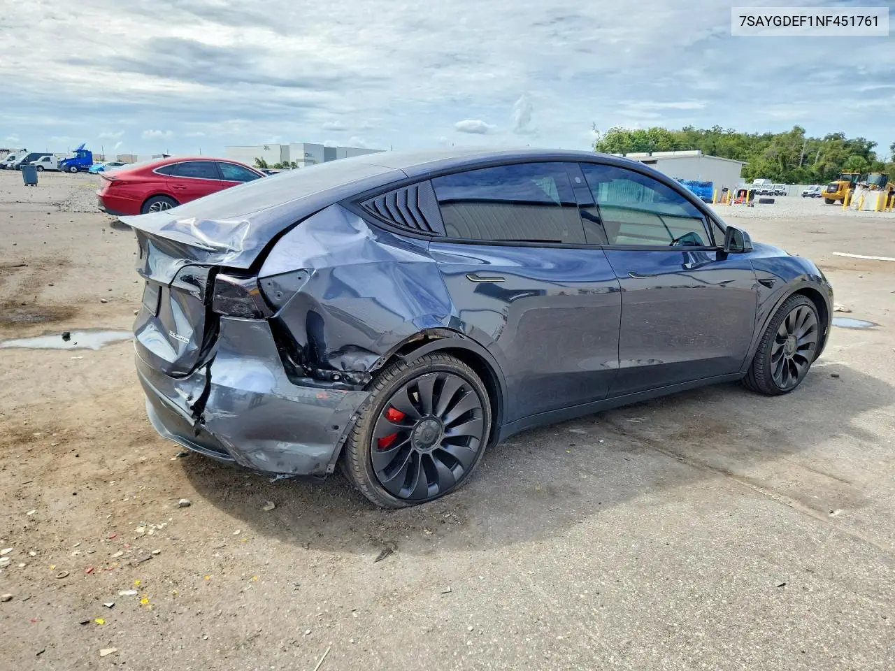 2022 TESLA MODEL Y VIN 7SAYGDEF1NF451761 — фото 3