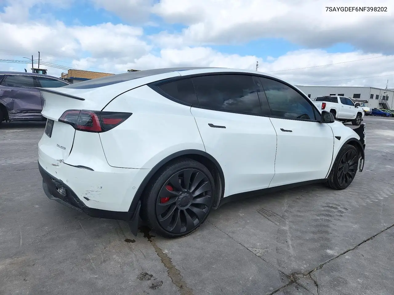 2022 TESLA MODEL Y VIN 7SAYGDEF6NF398202 — фото 3