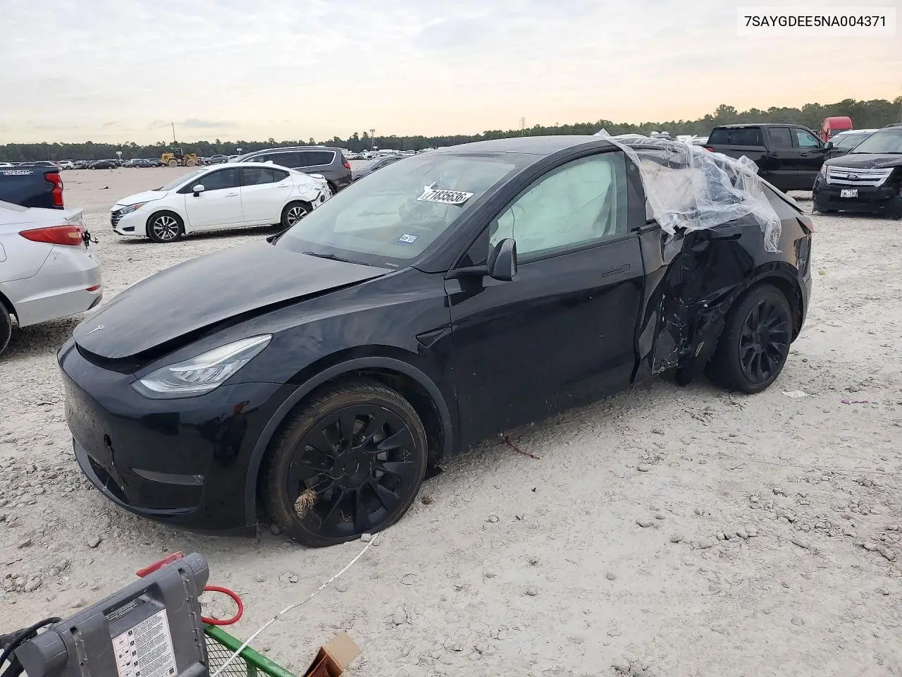 TESLA MODEL Y 2022, VIN 7SAYGDEE5NA004371