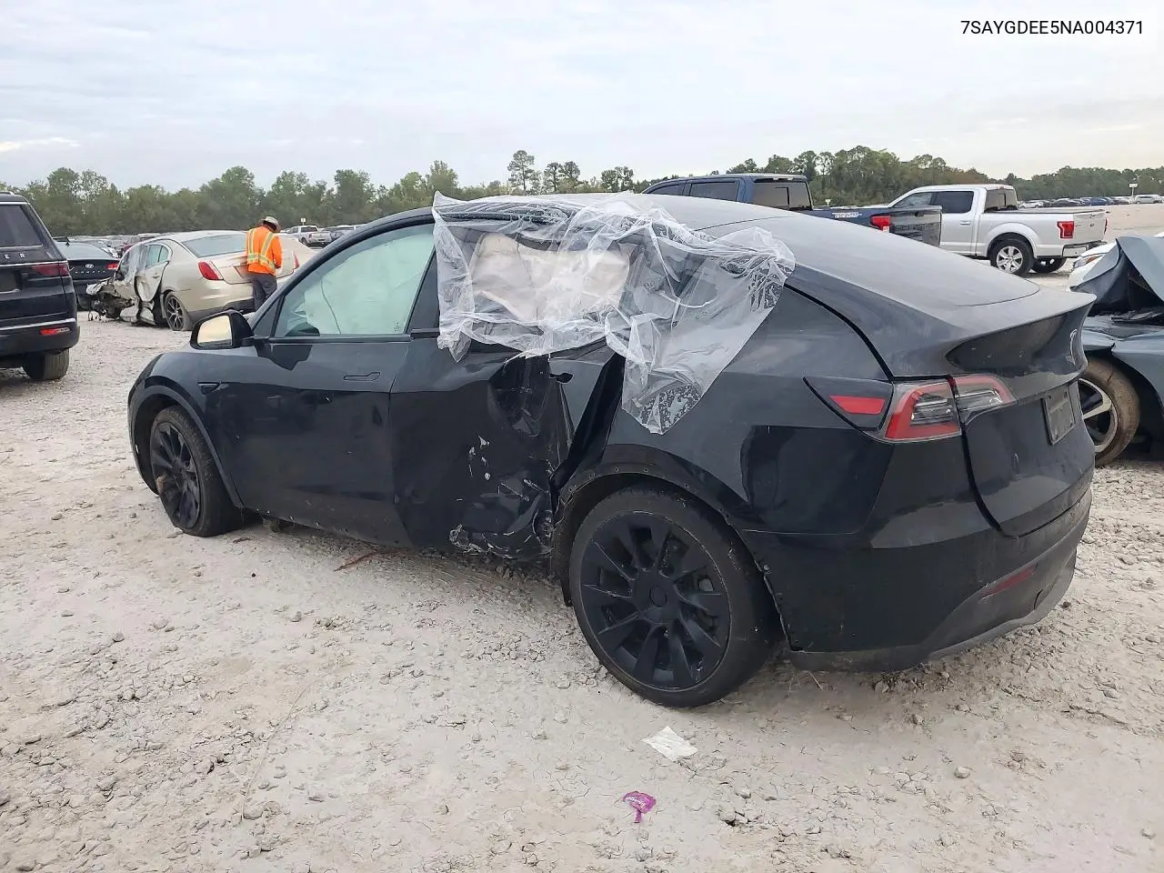 2022 TESLA MODEL Y VIN 7SAYGDEE5NA004371 — фото 2
