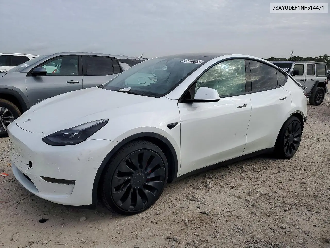 TESLA MODEL Y 2022, VIN 7SAYGDEF1NF514471